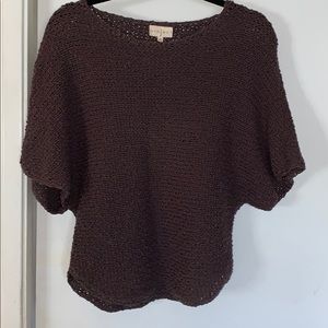 XS Anthropologie mocha short sleeve top